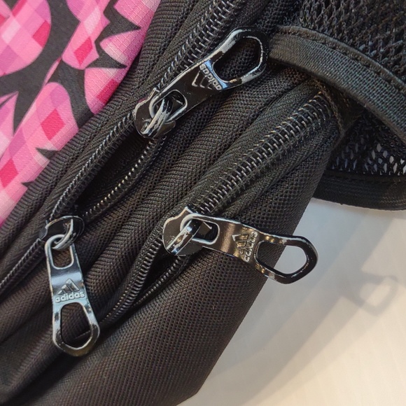 Adidas Heart Breaker Pattern Pink Black Full-Size Student Backpack - Picture 13 of 15